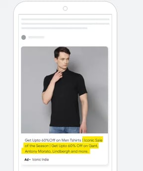 Google ad with highlighted product description