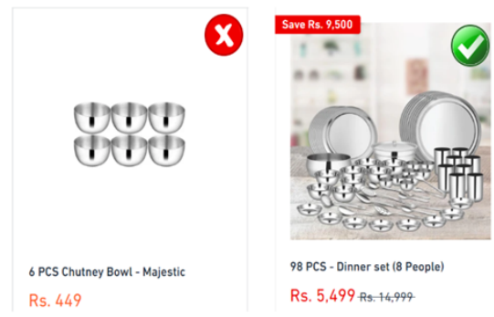 Display high-valued products