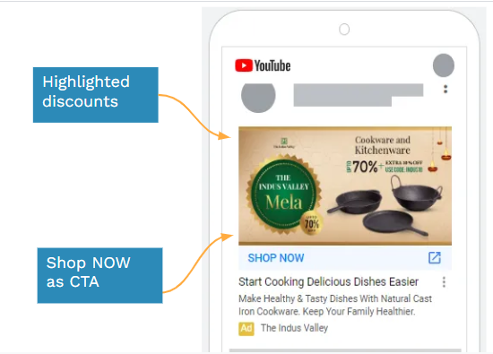 Ad with specific overlay