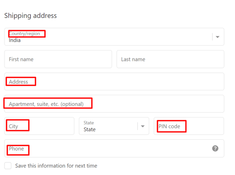 delivery details